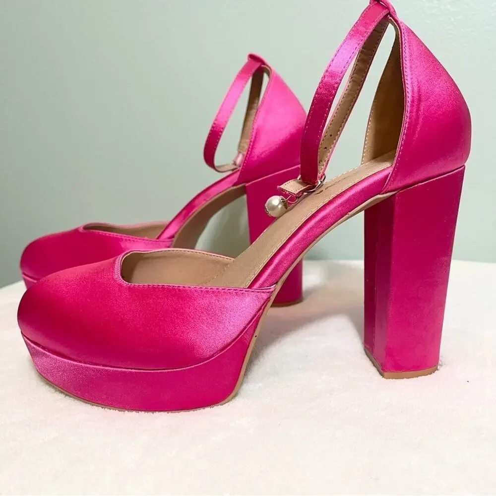 Fashion Nova Eliza Platform Pumps - Pink Size 9 WIDE